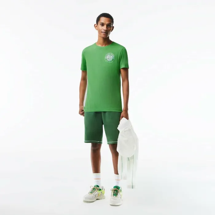TShirts Men Lacoste Mens SPORT Roland Garros Edition Logo TShirt Tarragon Green L94
