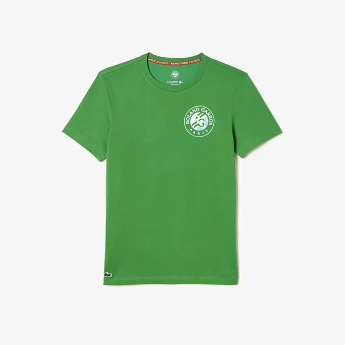 TShirts Men Lacoste Mens SPORT Roland Garros Edition Logo TShirt Tarragon Green L94