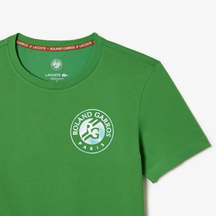 TShirts Men Lacoste Mens SPORT Roland Garros Edition Logo TShirt Tarragon Green L94