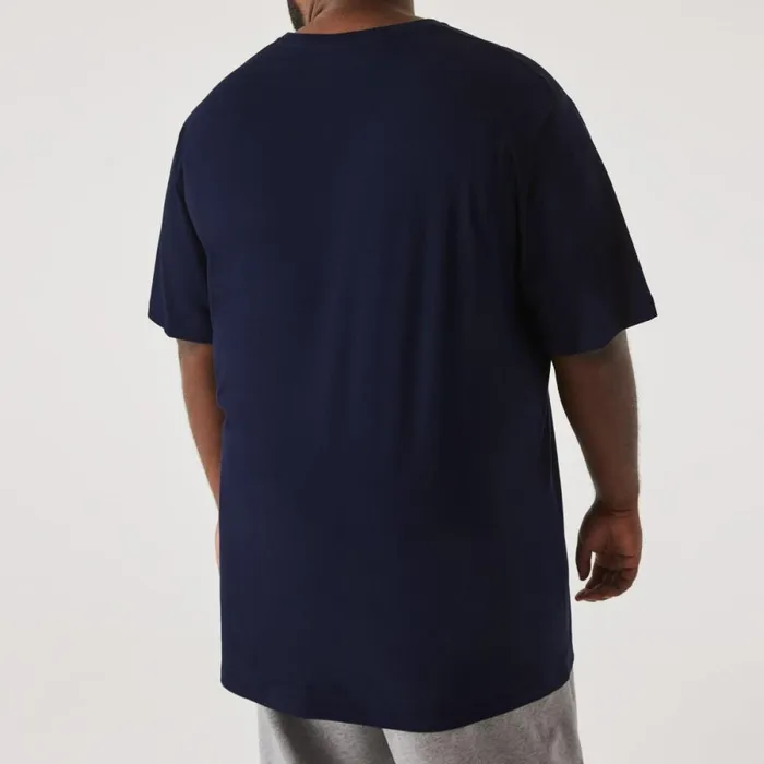 TShirts Men Lacoste Mens Tall Fit Ribbed VNeck Cotton TShirt Navy Blue 166