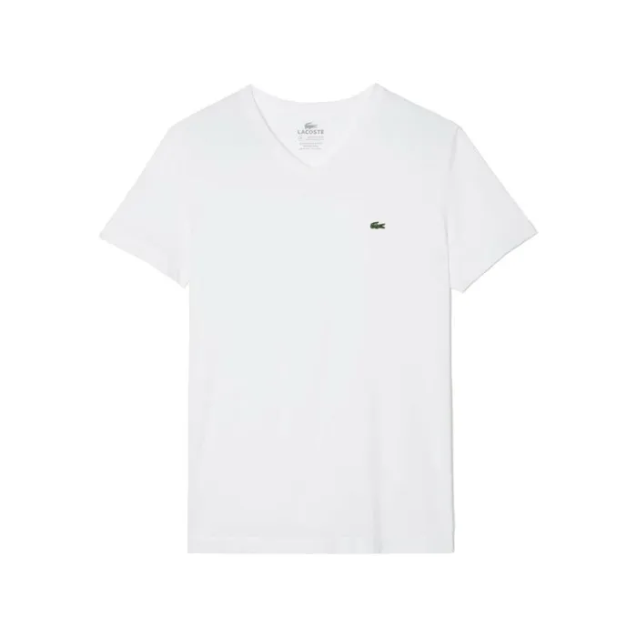 TShirts Men Lacoste VNeck TShirt In Pima Cotton White 001