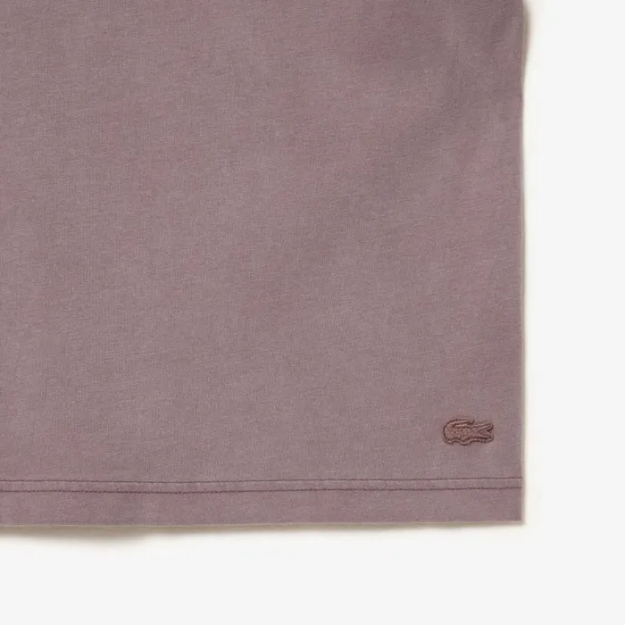 TShirts MenWomen Lacoste Unisex Loose Fit Cotton Jersey TShirt Purple Ryi