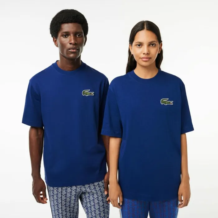 TShirts MenWomen Lacoste Unisex Loose Fit Large Croc Organic Heavy Cotton TShirt Methylene Blue F9f TShirts MenWomen Lacoste Unisex Loose Fit Large Croc Organic Heavy Cotton TShirt Methylene Blue F9f