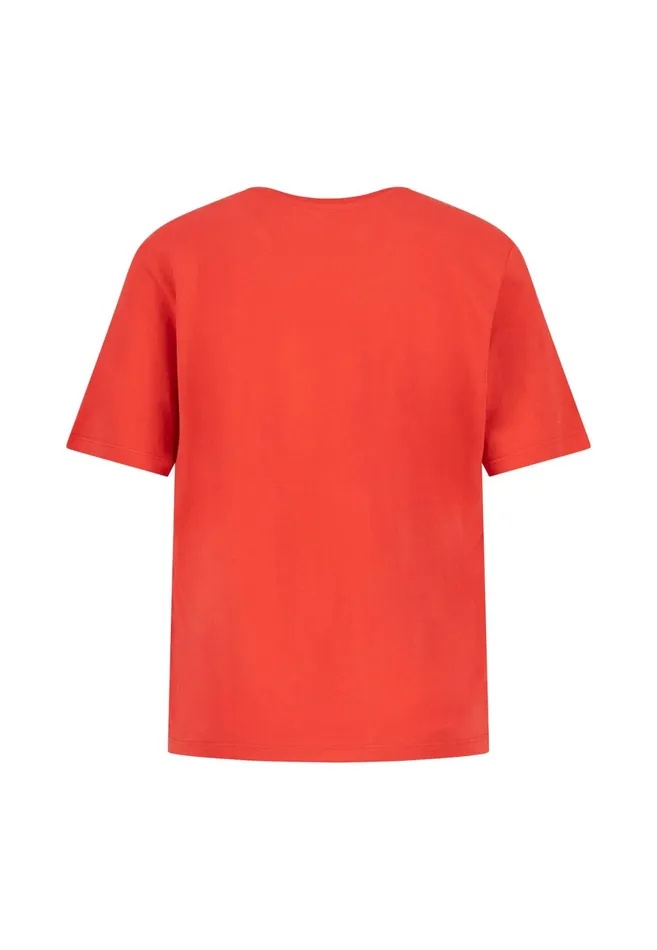Tshirts Women FYNCHHATTON Shortsleeved Tshirt In Plain Colors With A Vneck Whitesandsummer Redfresh Roseocean Violetlight Blueblack