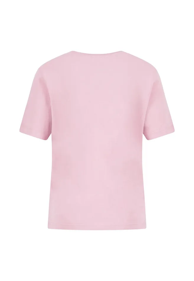 Tshirts Women FYNCHHATTON Shortsleeved Tshirt In Plain Colors With A Vneck Whitesandsummer Redfresh Roseocean Violetlight Blueblack