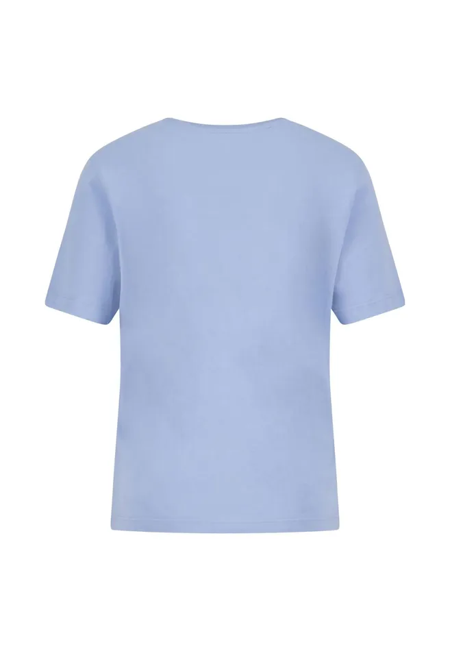 Tshirts Women FYNCHHATTON Shortsleeved Tshirt In Plain Colors With A Vneck Whitesandsummer Redfresh Roseocean Violetlight Blueblack