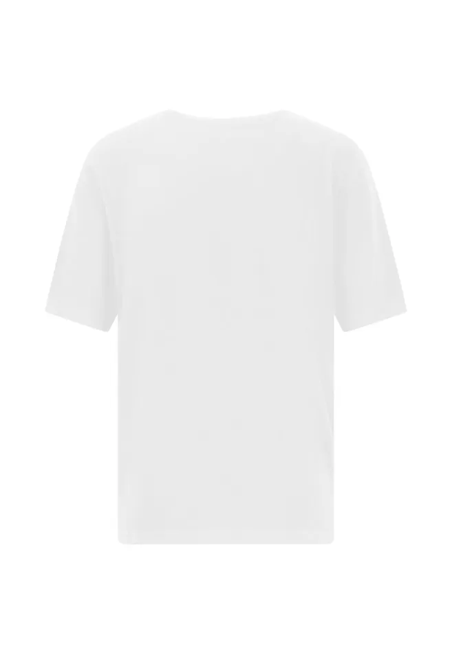 Tshirts Women FYNCHHATTON Shortsleeved Tshirt In Plain Colors With A Vneck Whitesandsummer Redfresh Roseocean Violetlight Blueblack