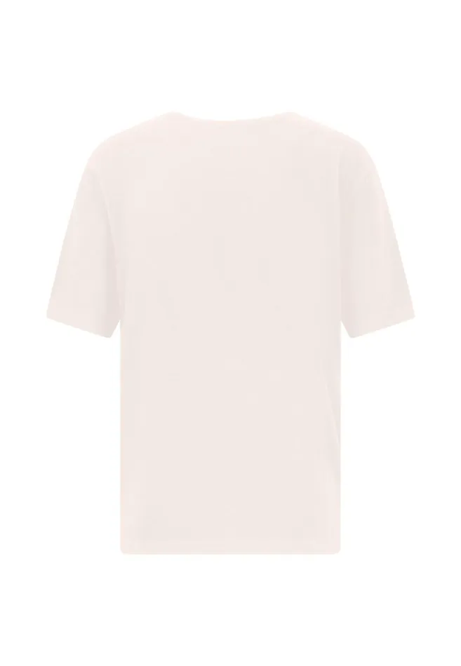 Tshirts Women FYNCHHATTON Shortsleeved Tshirt In Plain Colors With A Vneck Whitesandsummer Redfresh Roseocean Violetlight Blueblack