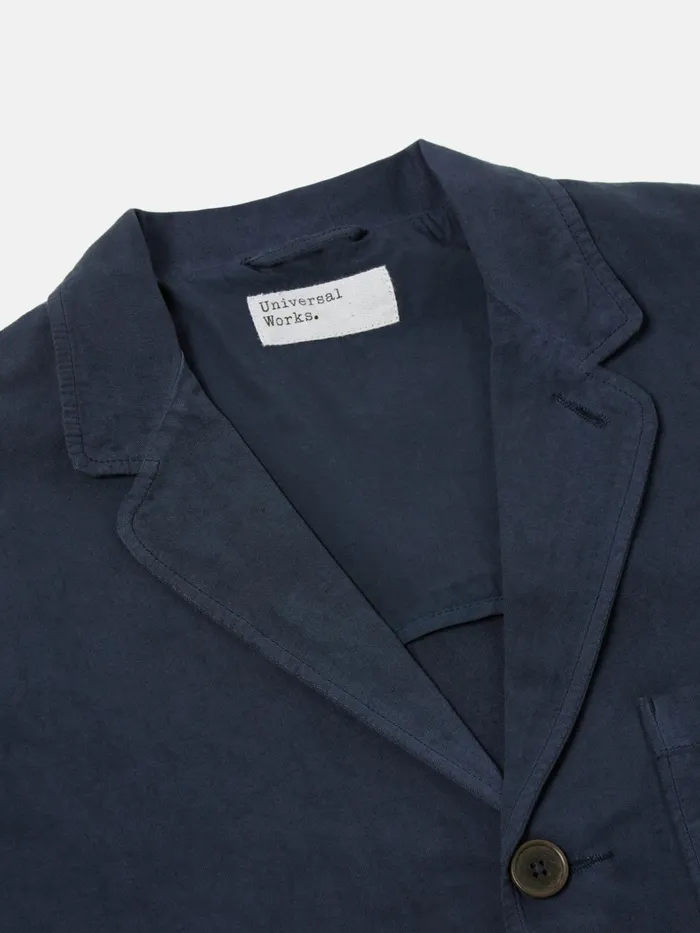 Three Button Jacket In Navy Linen Slub Weave Men Universal Works Jackets