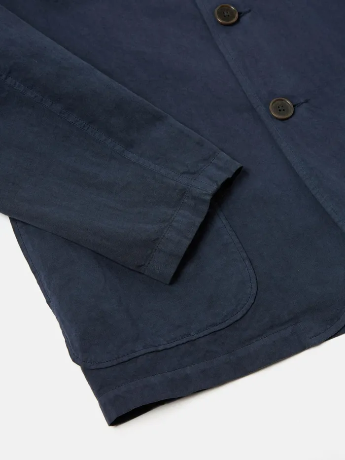 Three Button Jacket In Navy Linen Slub Weave Men Universal Works Jackets