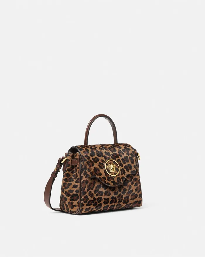Top Handle Women Versace Leopard La Medusa Small Handbag Animalier