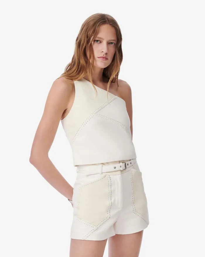 Tops and Shirts Women IRO VOLKANA ASYMMETRICAL LEATHER TOP