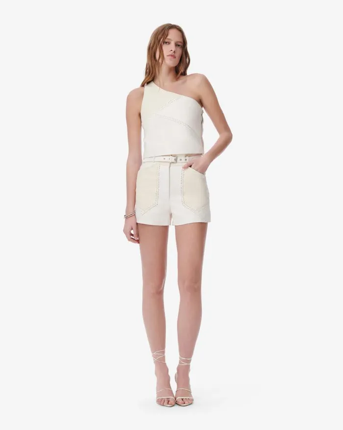 Tops and Shirts Women IRO VOLKANA ASYMMETRICAL LEATHER TOP