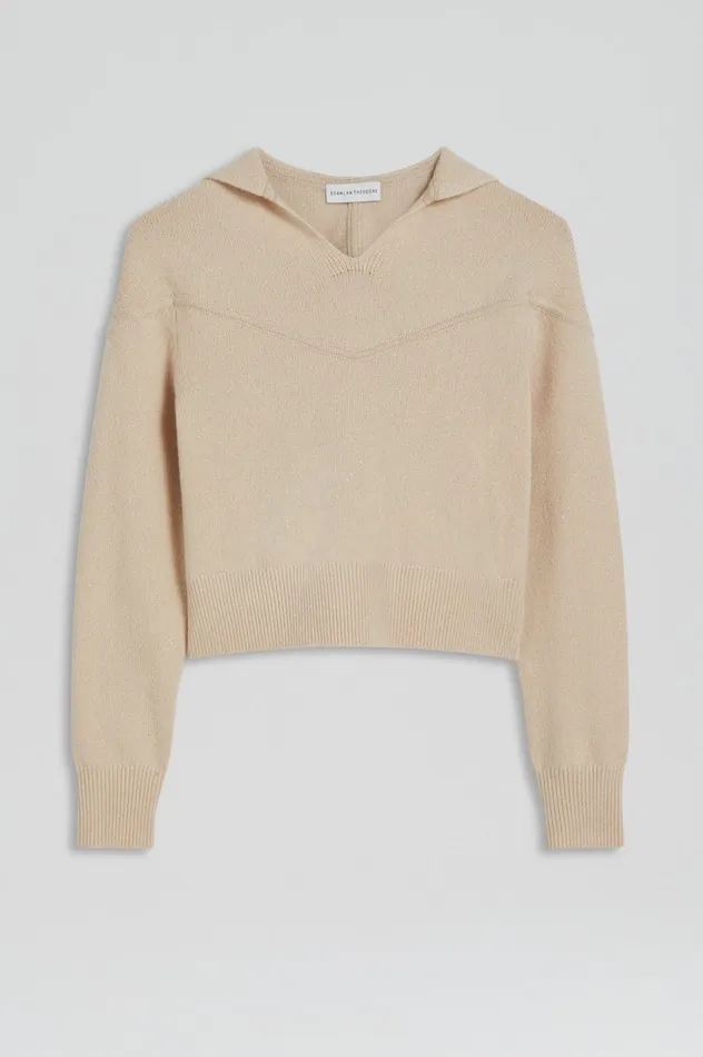 Tops Scanlan Theodore Women CASHMERE HOODED SWEATER WHEAT