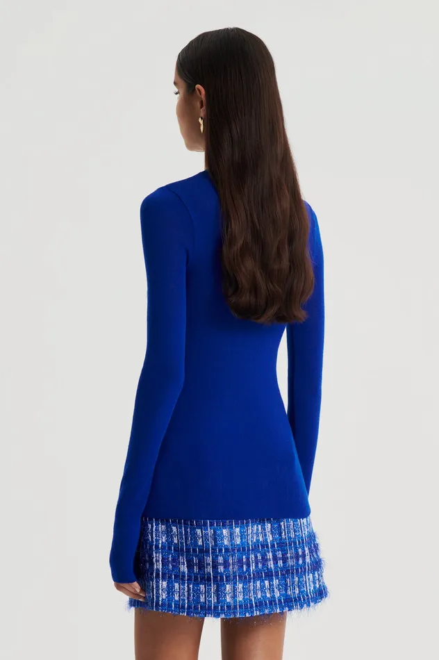 Tops Women BABYWOOL CREW SWEATER COBALT Scanlan Theodore Tops Women BABYWOOL CREW SWEATER COBALT Scanlan Theodore