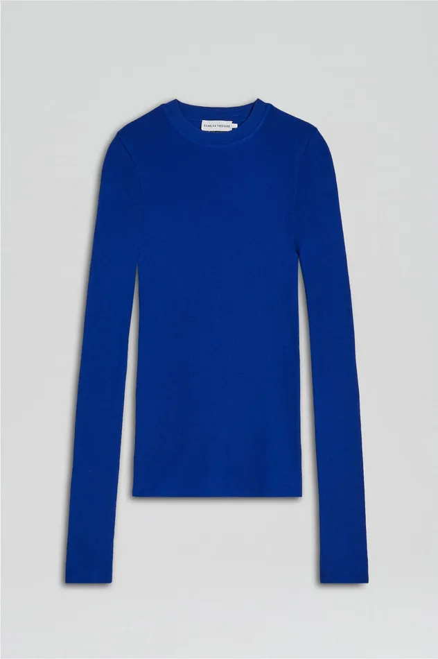 Tops Women BABYWOOL CREW SWEATER COBALT Scanlan Theodore Tops Women BABYWOOL CREW SWEATER COBALT Scanlan Theodore