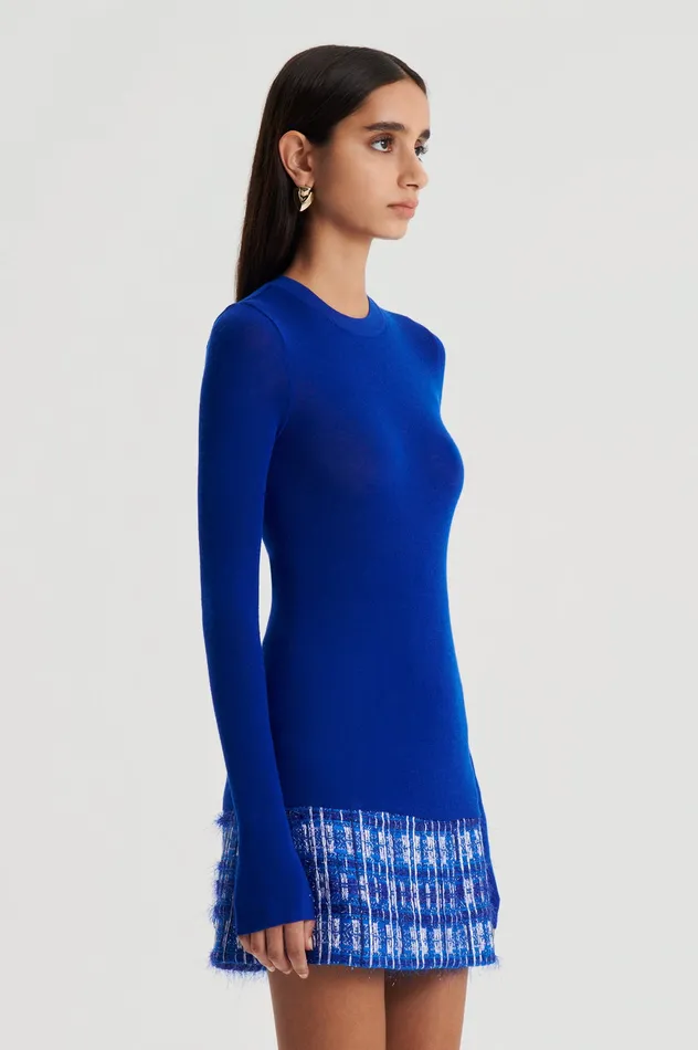Tops Women BABYWOOL CREW SWEATER COBALT Scanlan Theodore Tops Women BABYWOOL CREW SWEATER COBALT Scanlan Theodore