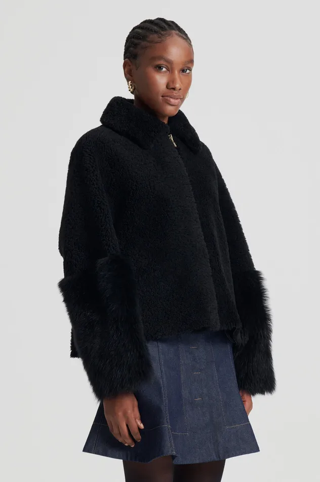TOSCANA TRAPEZE JACKET BLACK Jackets Scanlan Theodore Women TOSCANA TRAPEZE JACKET BLACK Jackets Scanlan Theodore Women