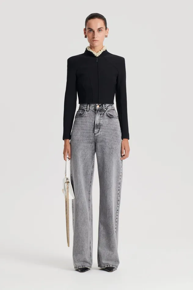 Trousers Women DENIM DRAPE LEG JEAN CHARCOALG Scanlan Theodore