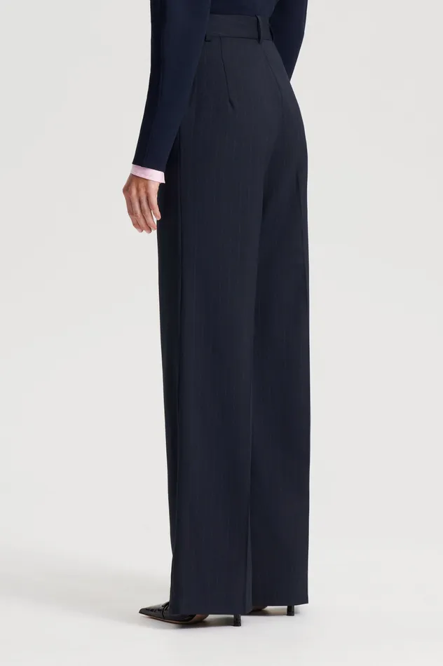 Trousers Women Scanlan Theodore CHALK STRIPE TAILORED TROUSER NAVY Trousers Women Scanlan Theodore CHALK STRIPE TAILORED TROUSER NAVY