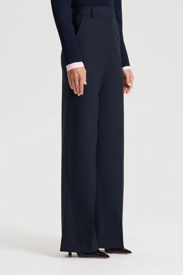 Trousers Women Scanlan Theodore CHALK STRIPE TAILORED TROUSER NAVY Trousers Women Scanlan Theodore CHALK STRIPE TAILORED TROUSER NAVY