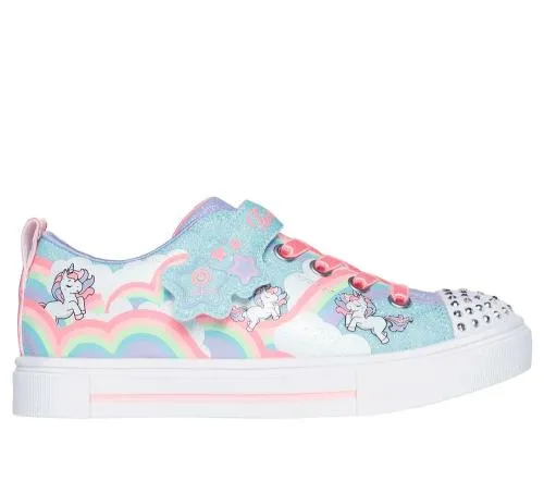 Twinkle Toes Twinkle Sparks 8211 Jumpin039 Clouds Turquoise Multi Kids SKECHERS Kids UK Sizes 9525
