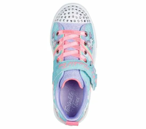 Twinkle Toes Twinkle Sparks 8211 Jumpin039 Clouds Turquoise Multi Kids SKECHERS Kids UK Sizes 9525