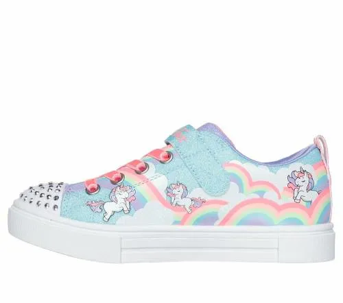 Twinkle Toes Twinkle Sparks 8211 Jumpin039 Clouds Turquoise Multi Kids SKECHERS Kids UK Sizes 9525