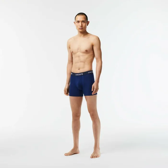 Underwear and Socks Men Lacoste Mens 5Pack Logo Waist Boxers Methylene Blue F9f
