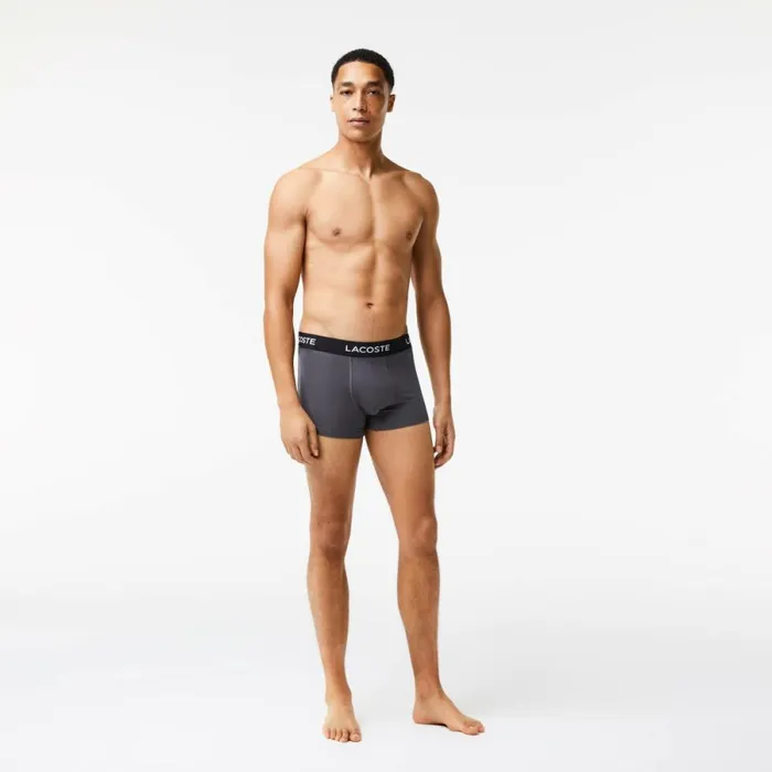 Underwear and Socks Men Lacoste Mens 5Pack Stretch Cotton Trunks Grey Xb4