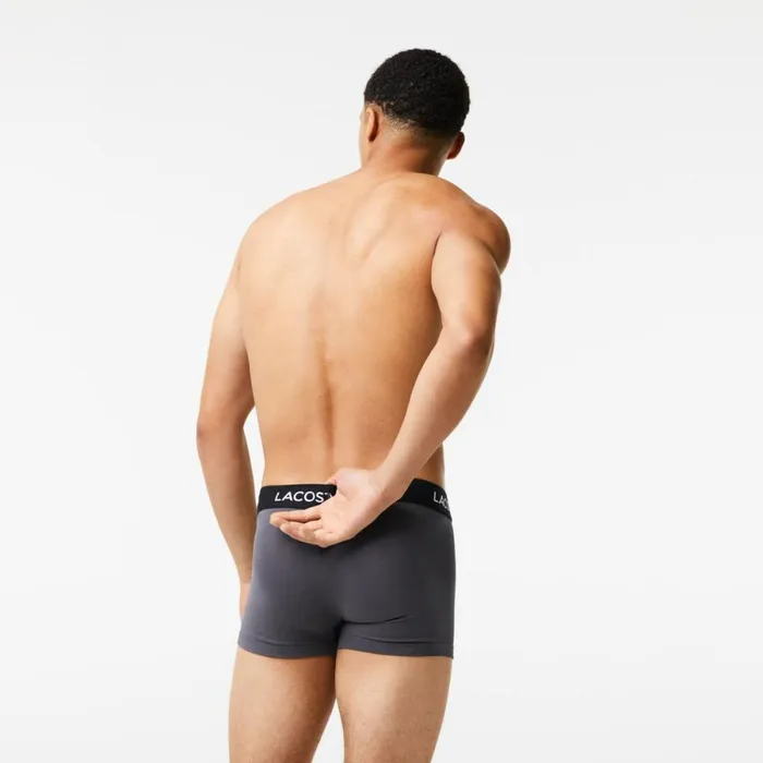 Underwear and Socks Men Lacoste Mens 5Pack Stretch Cotton Trunks Grey Xb4
