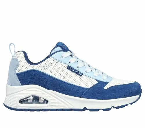 Uno 8211 2 Much Fun White Blue Women SKECHERS Lace Up