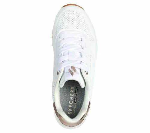Uno Gen1 8211 Shimmer Away White Kids SKECHERS Big Kids UK Sizes 36