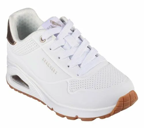 Uno Gen1 8211 Shimmer Away White Kids SKECHERS Big Kids UK Sizes 36