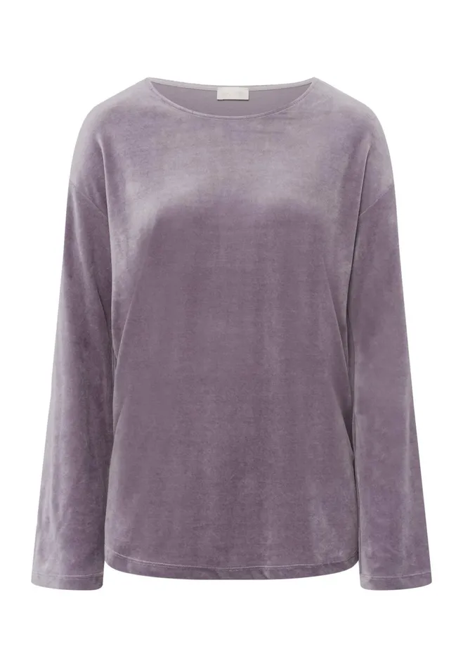 Velour Round Neck Pullover Orchid Women HANRO Lounge Tops