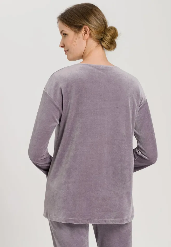 Velour Round Neck Pullover Orchid Women HANRO Lounge Tops