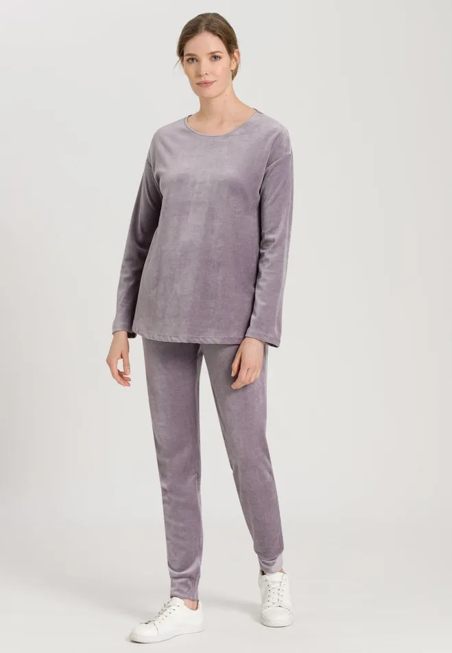 Velour Round Neck Pullover Orchid Women HANRO Lounge Tops