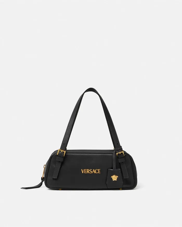 Versace Tag WomenMen Versace Tag Bowling Shoulder Bag Blackgold