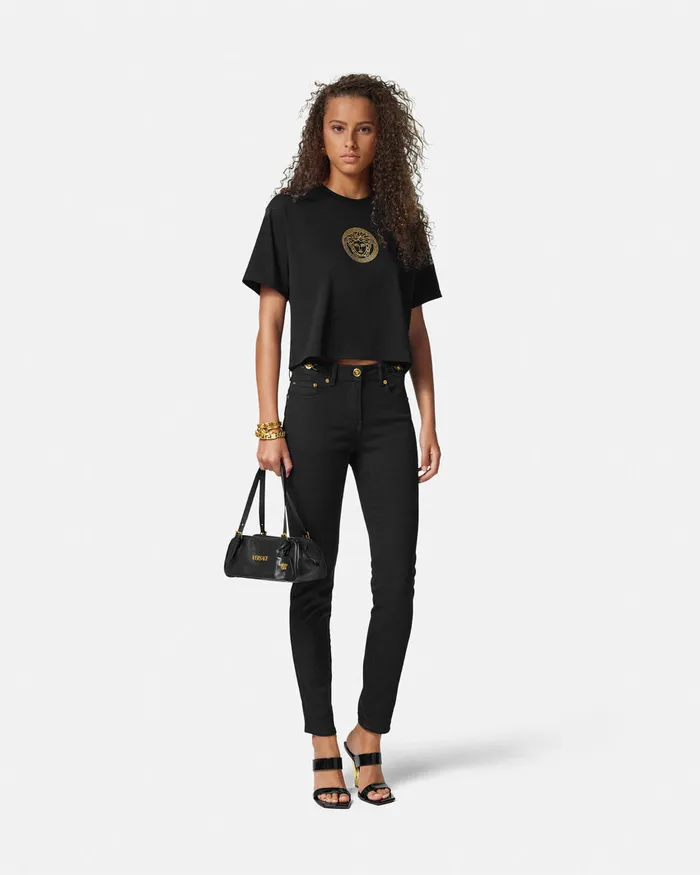 Versace Tag WomenMen Versace Tag Bowling Shoulder Bag Blackgold