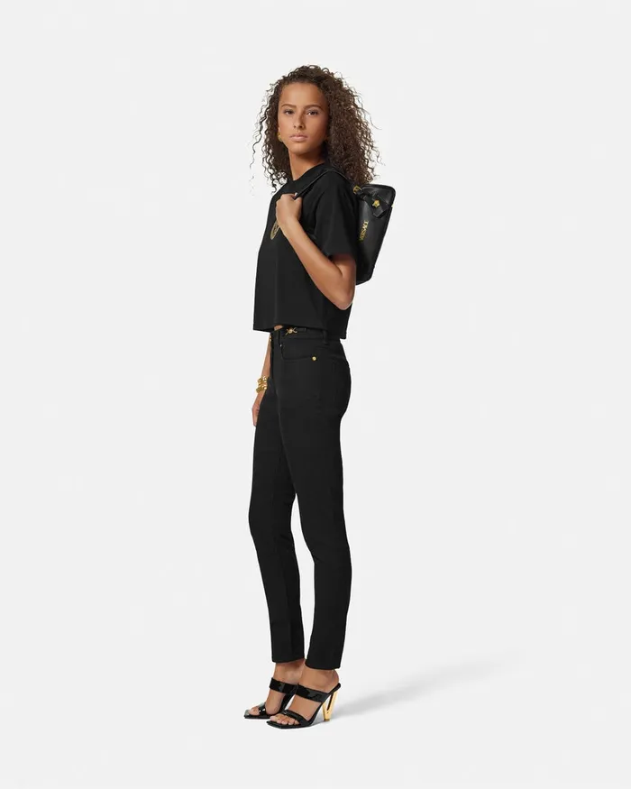 Versace Tag WomenMen Versace Tag Bowling Shoulder Bag Blackgold