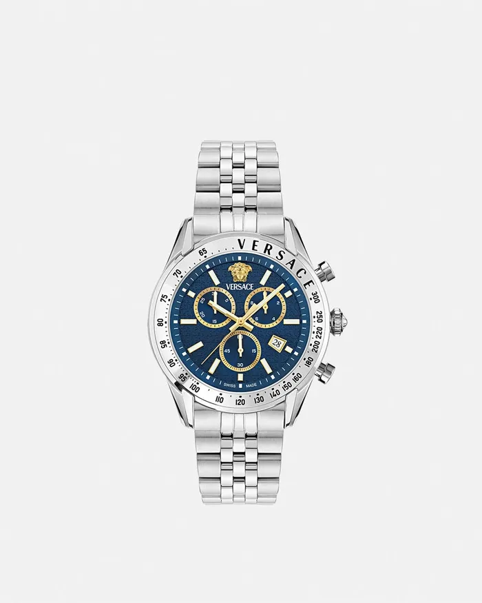 Watches Men Versace Chrono Master Watch Bluesilver