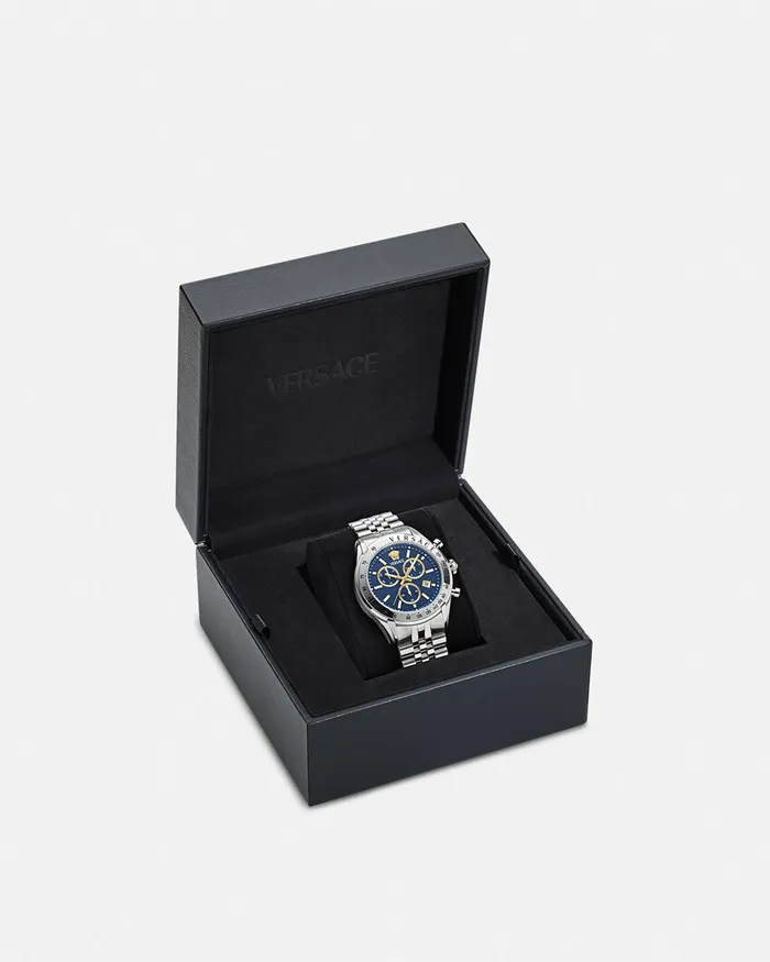 Watches Men Versace Chrono Master Watch Bluesilver