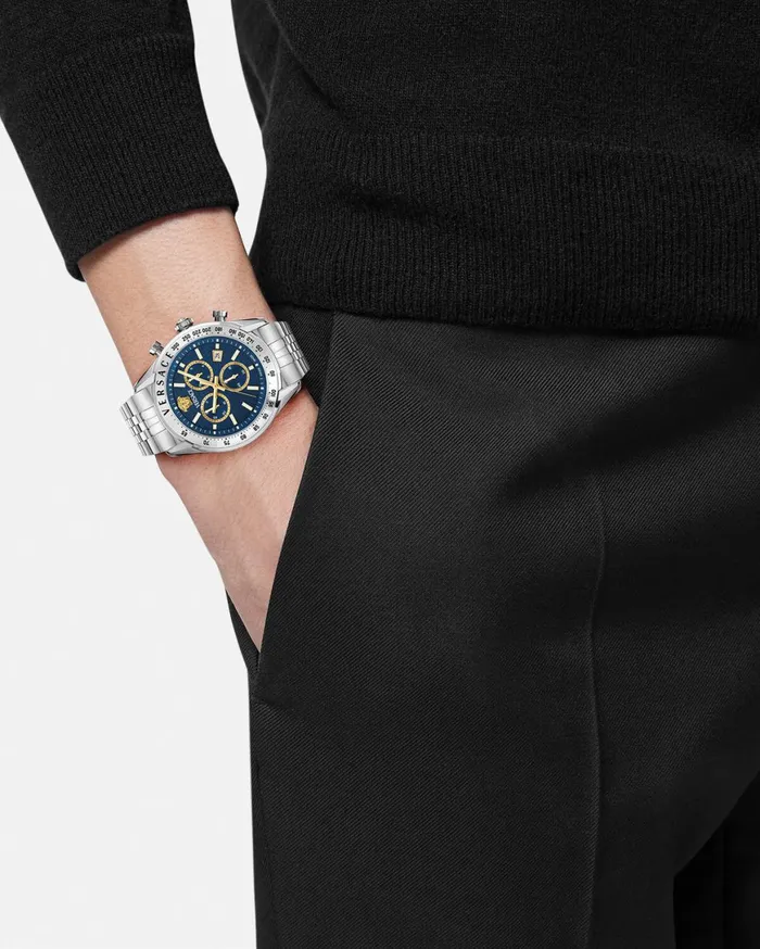 Watches Men Versace Chrono Master Watch Bluesilver