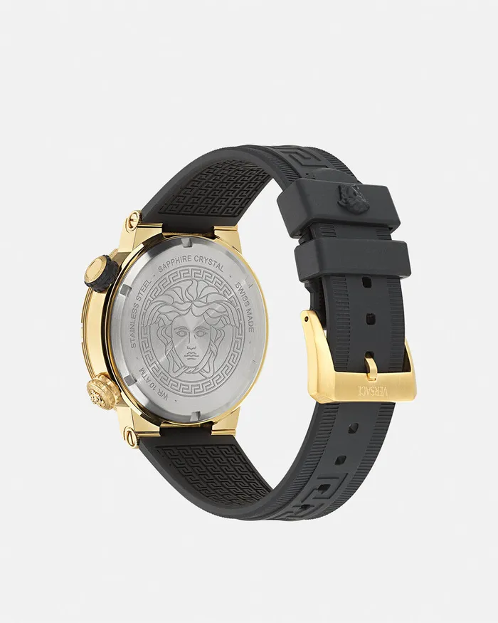 Watches Men Versace Greca Logo Diver Watch Blackgold