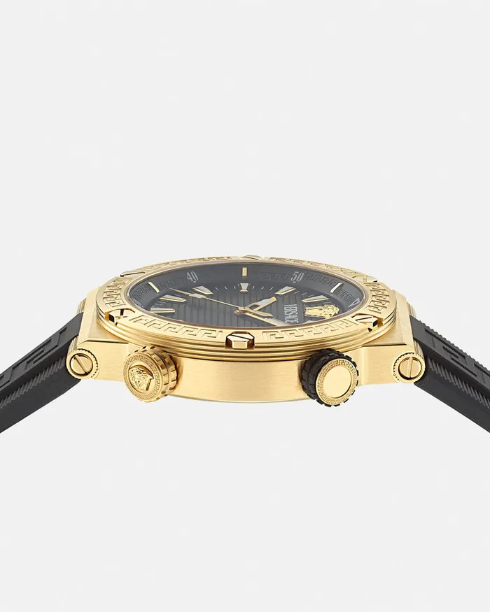 Watches Men Versace Greca Logo Diver Watch Blackgold