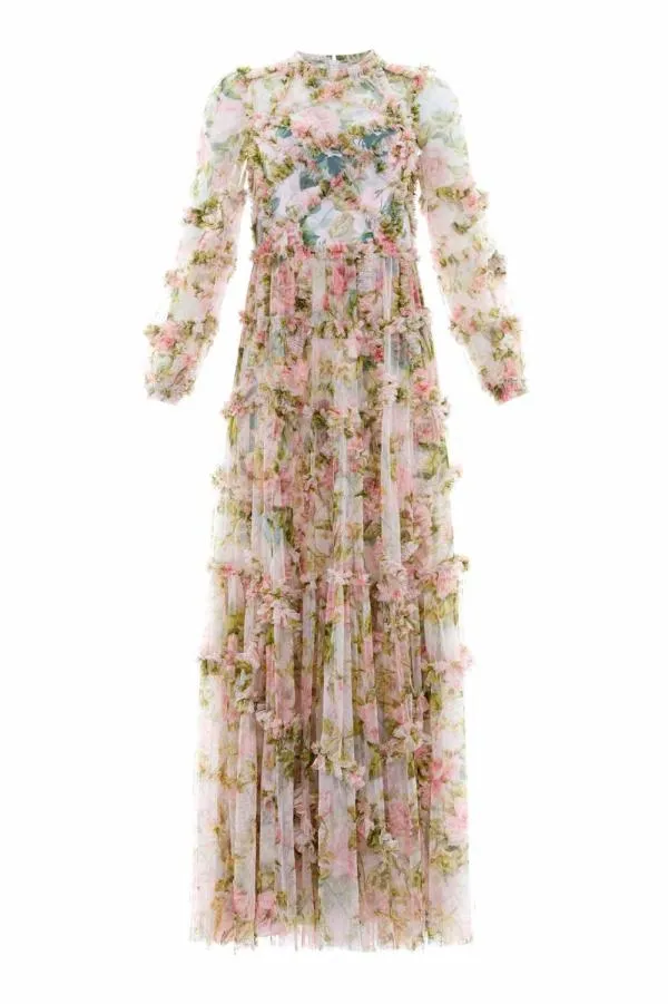WeddingKIDSWomen Needle and Thread English Rose Diamond Ruffle Gown Pink WeddingKIDSWomen Needle and Thread English Rose Diamond Ruffle Gown Pink
