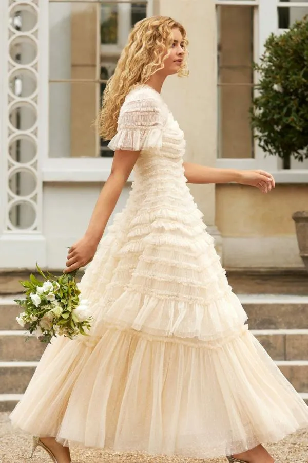 WeddingKIDSWomen Needle and Thread Valentine Ruffle Gown Champagne