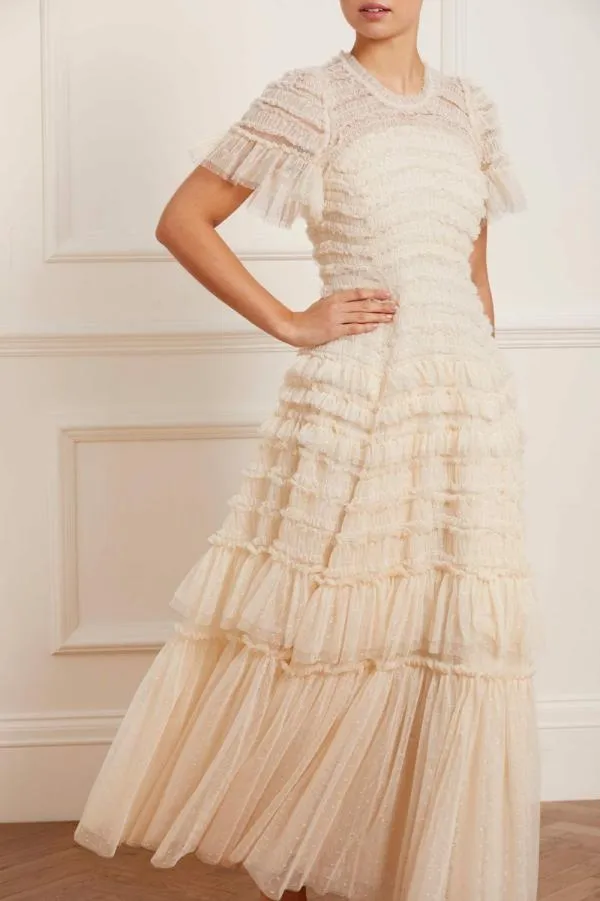 WeddingKIDSWomen Needle and Thread Valentine Ruffle Gown Champagne WeddingKIDSWomen Needle and Thread Valentine Ruffle Gown Champagne
