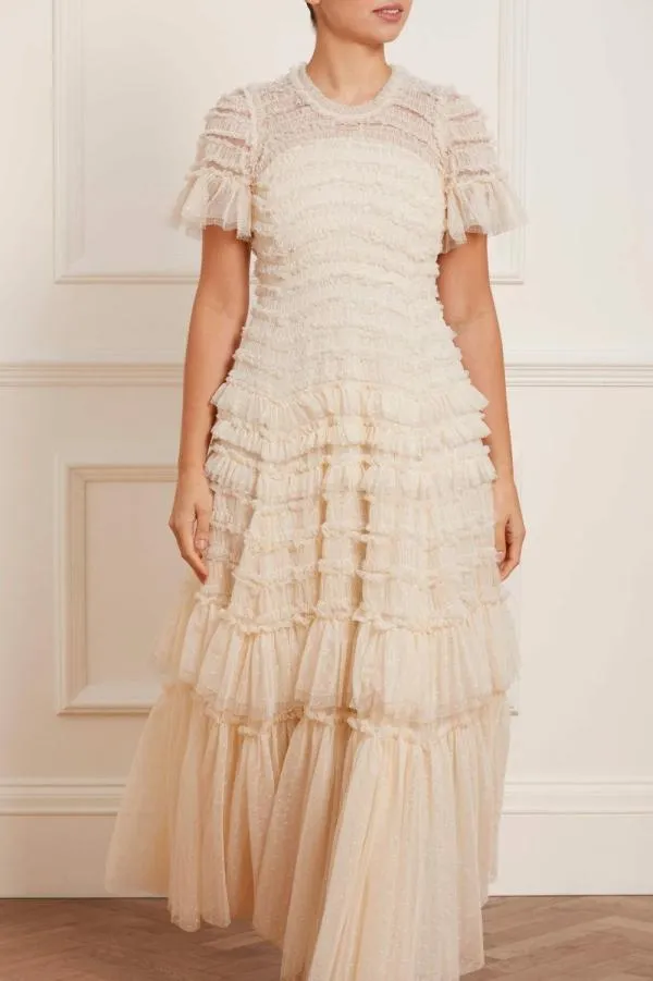 WeddingKIDSWomen Needle and Thread Valentine Ruffle Gown Champagne WeddingKIDSWomen Needle and Thread Valentine Ruffle Gown Champagne