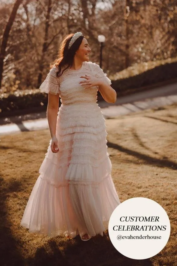 WeddingKIDSWomen Needle and Thread Valentine Ruffle Gown Champagne WeddingKIDSWomen Needle and Thread Valentine Ruffle Gown Champagne